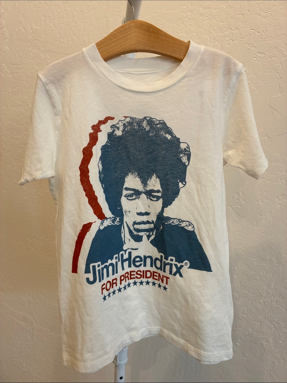 Rowdy Sprout White Jimi Hendrix Graphic Tee with Blue and Red Print - Picture 7 of 7
